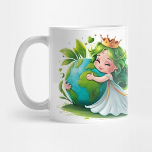 A cute queen hugging the green earth Mug